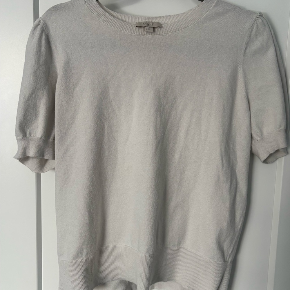 LOFT Cream Knit Top